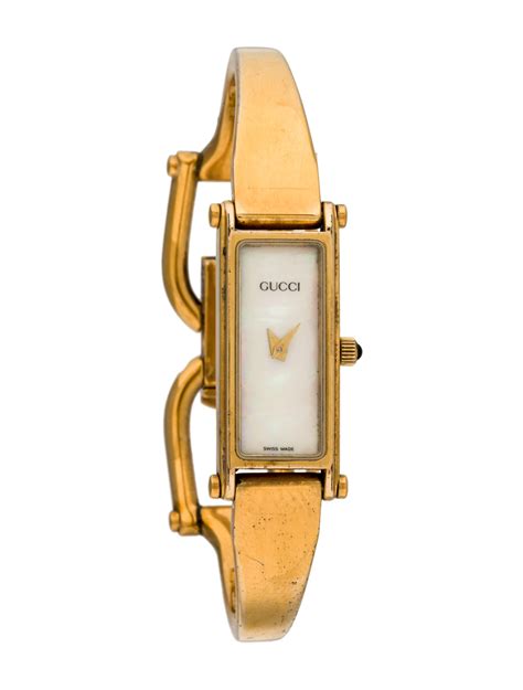 gucci watch 1500 gold mother of pearl face|Gucci mystic cat watch.